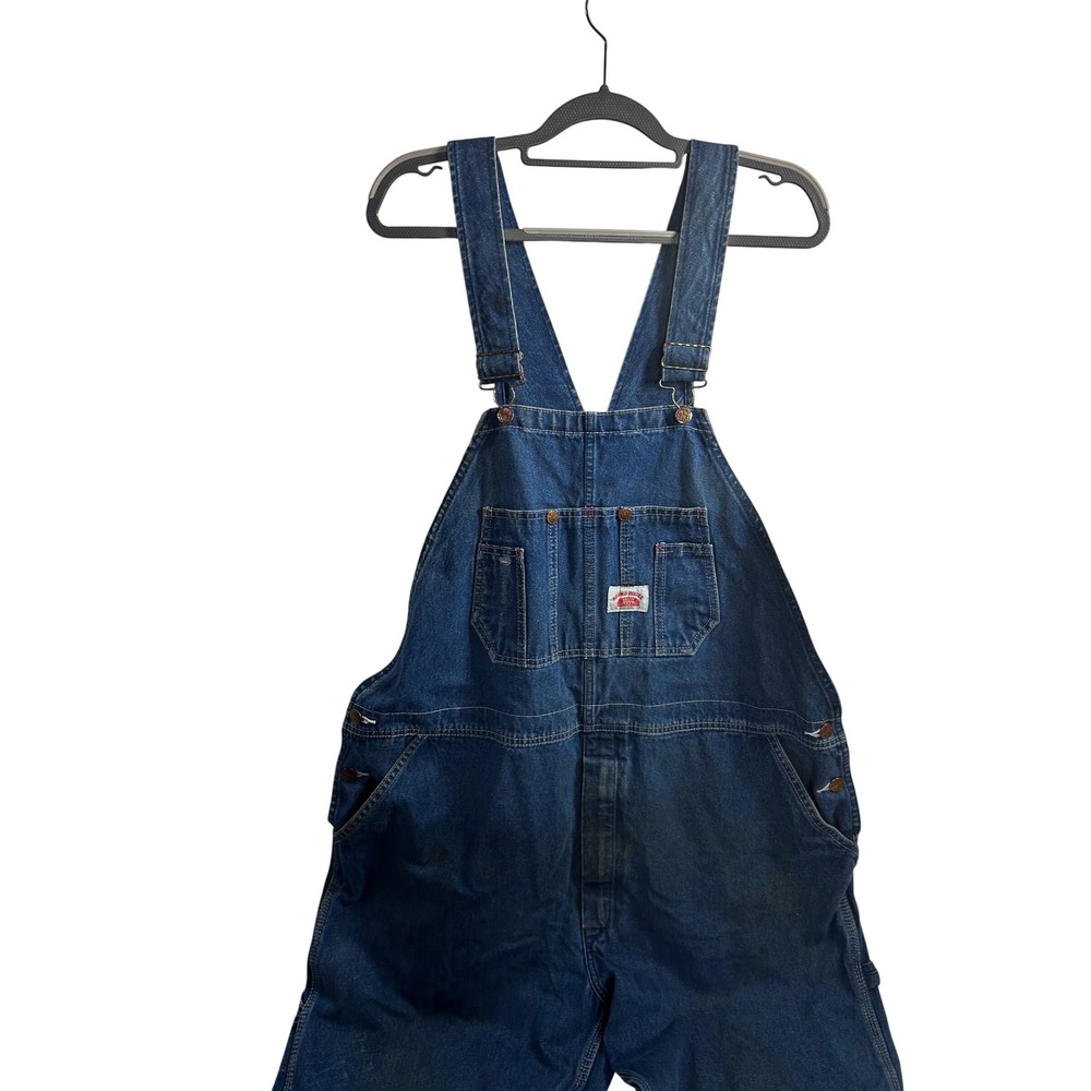 Round House Denim Overalls Blue Distressed Workwear Men